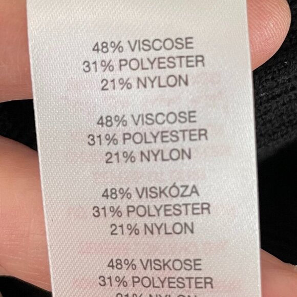 Apricot LS Mock Neck Knit Ribbed Midi Sweater Dress w Side Slit Black Sz XS NWT - Picture 14 of 16